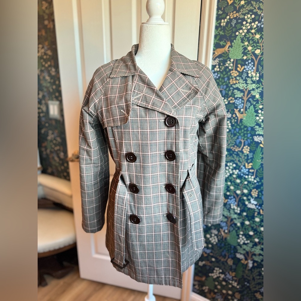 Dollhouse Checkered Trench Coat - Brown and Pink​